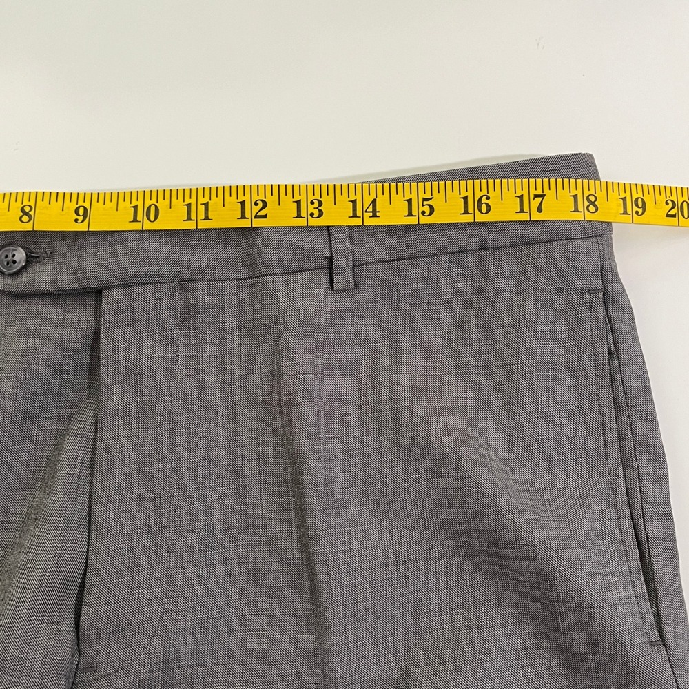 Joseph Abboud Tollegno 1900 Dress Pants Mens 36R Grey Flat Front Wool Italy Lux - Picture 7 of 15